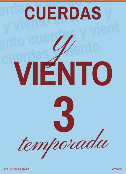 Afiche celeste con las palabras «Cuerdas y viento»