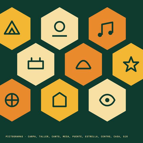 Pictogramas dentro de hexágonos