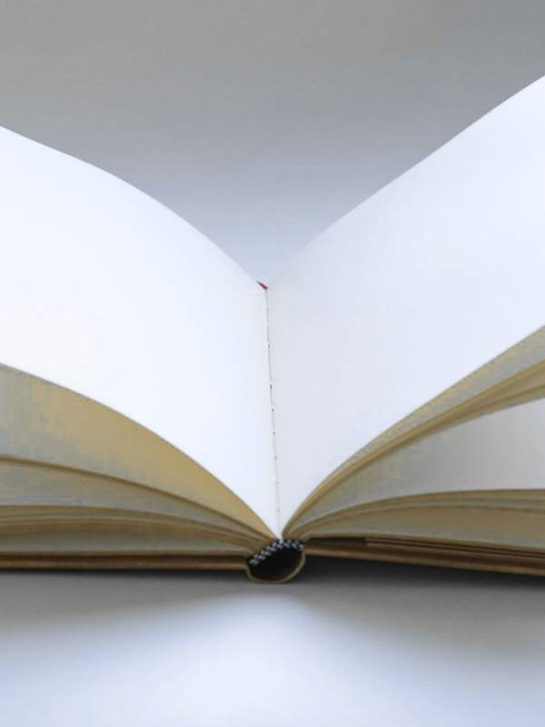 Cuaderno de páginas en blanco abierto