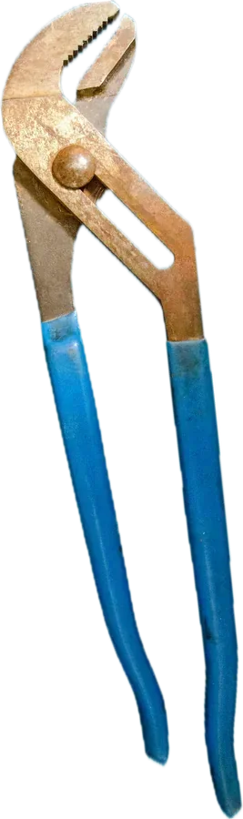 Alicate de bomba con mangos azules