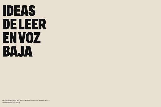 Portada tipográfica con la frase «Ideas dignas de reunirse» sobre fondo crema