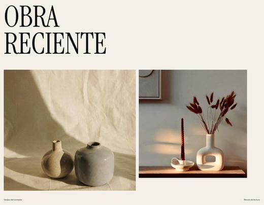 Dos fotografías de la hospedería junto al título «Obra reciente»