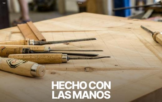 Fotografía de herramientas sobre una mesa con el titular «Hecho con las manos»