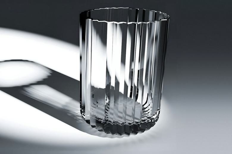 Cañada, vaso de vidrio estriado